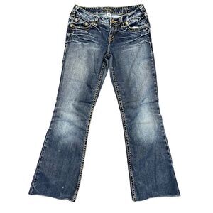 Silver Jeans Womens Denim Blue Jeans Aiko Fit Flare Leg Dark Wash Size 29